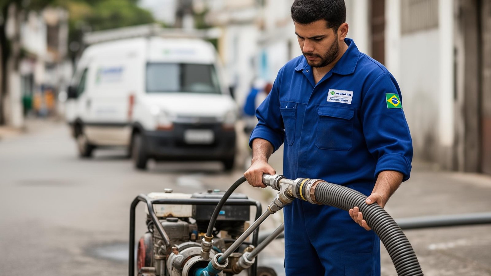 Desentupidora em Osasco - profissional realizando desentupimento
